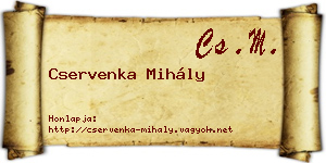 Cservenka Mihály névjegykártya