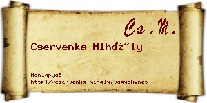 Cservenka Mihály névjegykártya