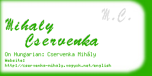 mihaly cservenka business card