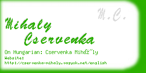 mihaly cservenka business card